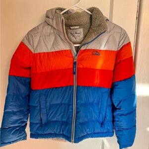 Kids llbean down jacket colorblock